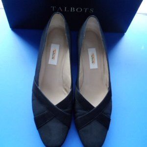 Talbot's Black Silk Faille Dress Pumps 9M  worn once